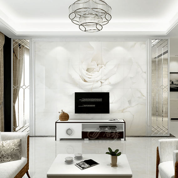 欧威罗帝艺术涂料:现代简约电视背景墙装修效果图_风格_瓷砖_客厅