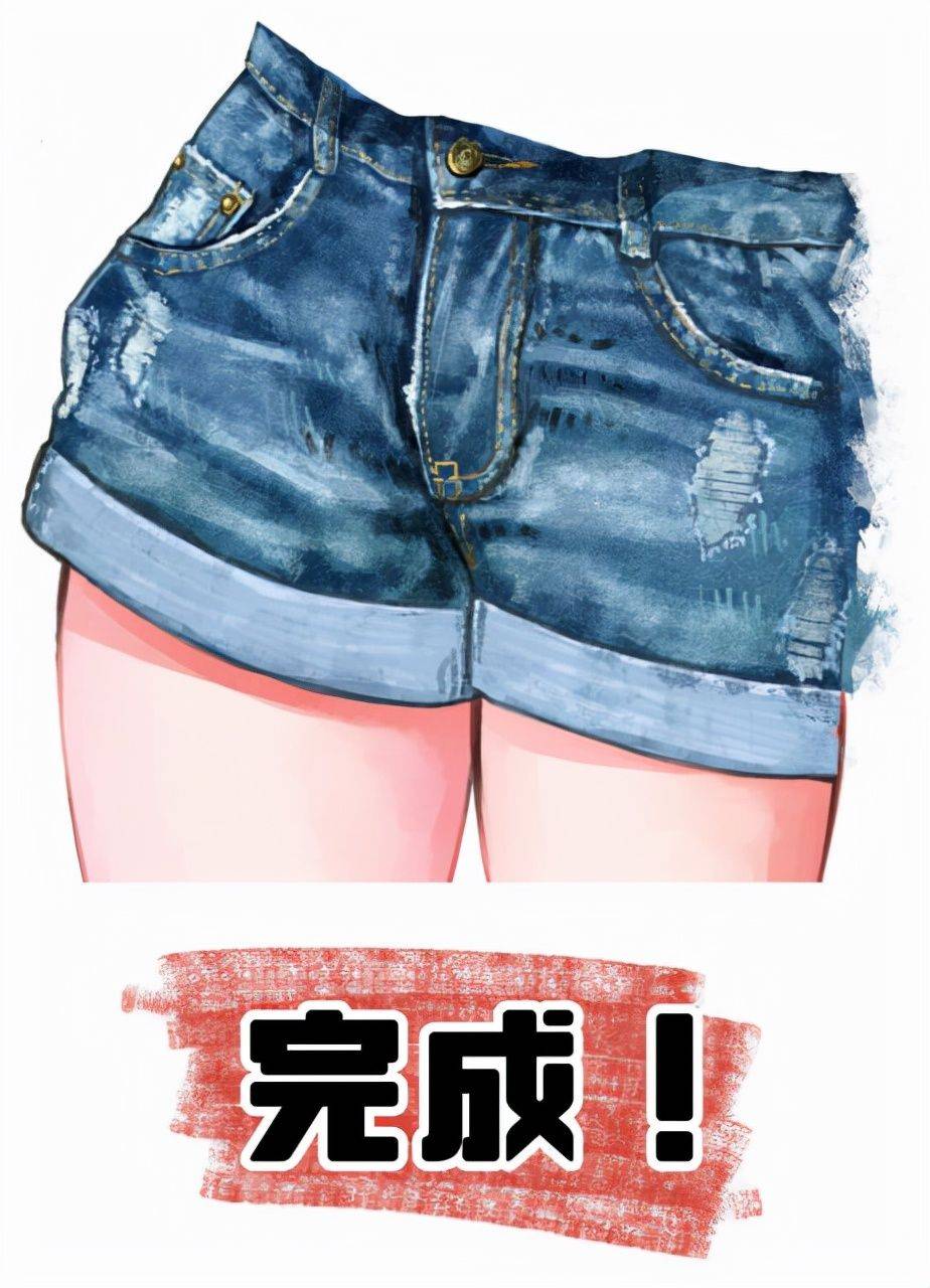 牛仔面料质感怎么画教你牛仔裤布料质感画法教程