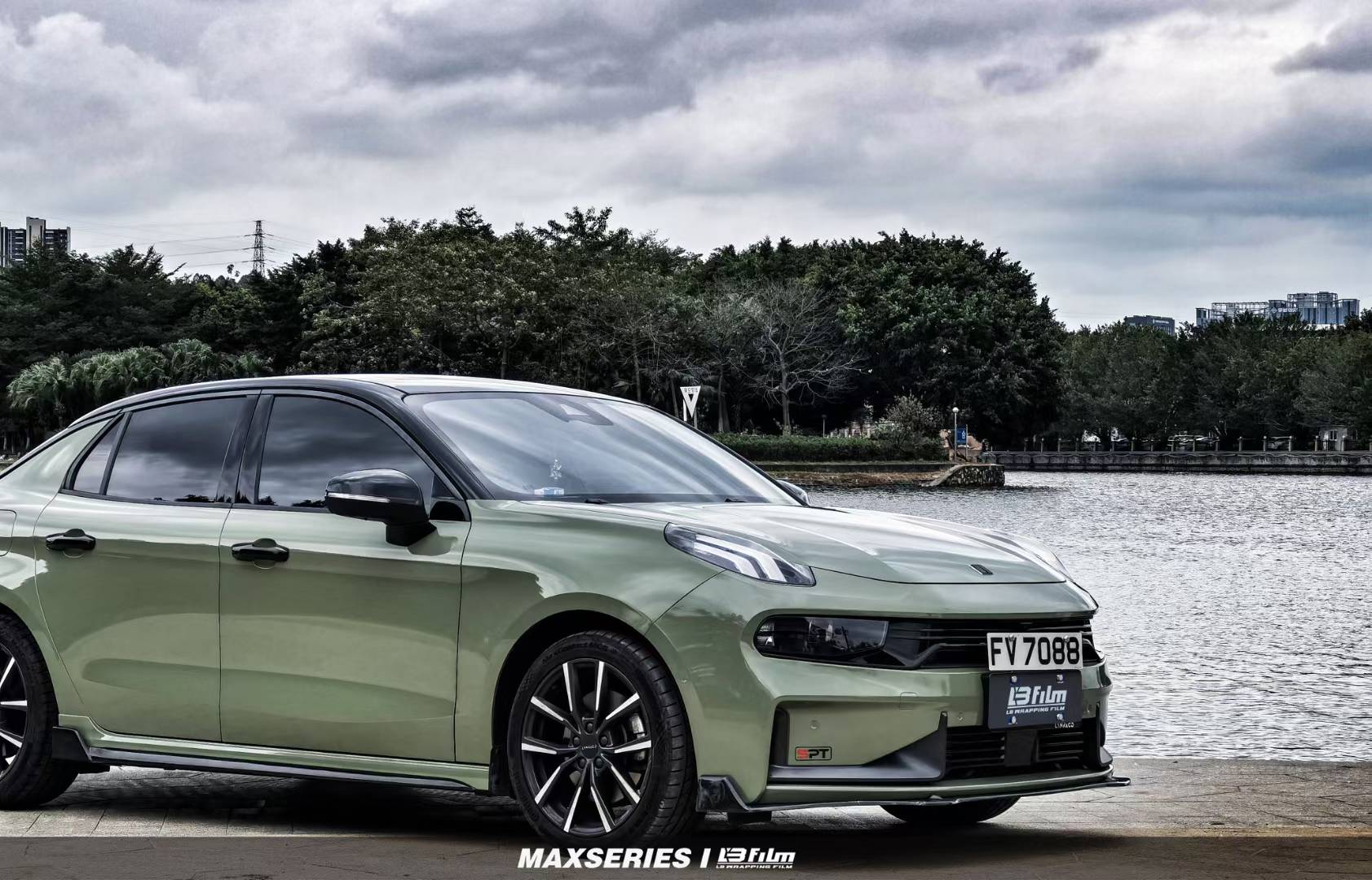 领克03超亮玛卡绿lbfilm改色膜