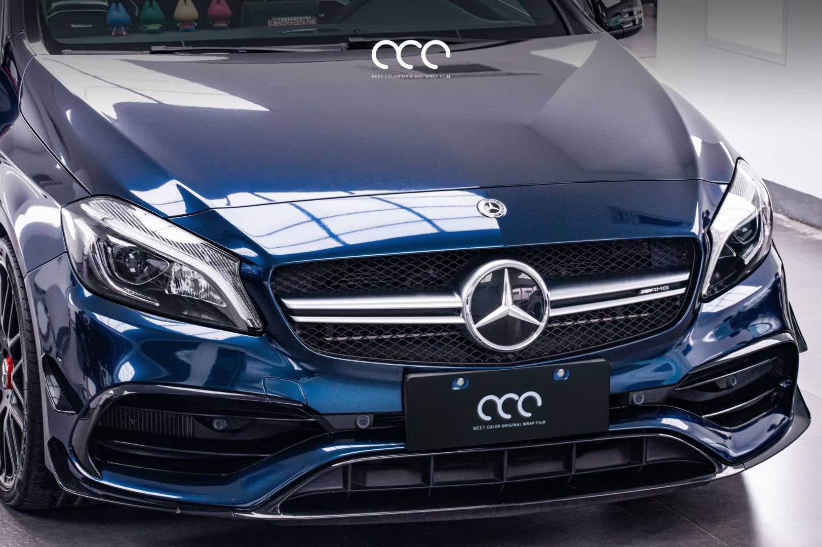奔驰amga45全车贴膜漫彩改色膜午夜蓝