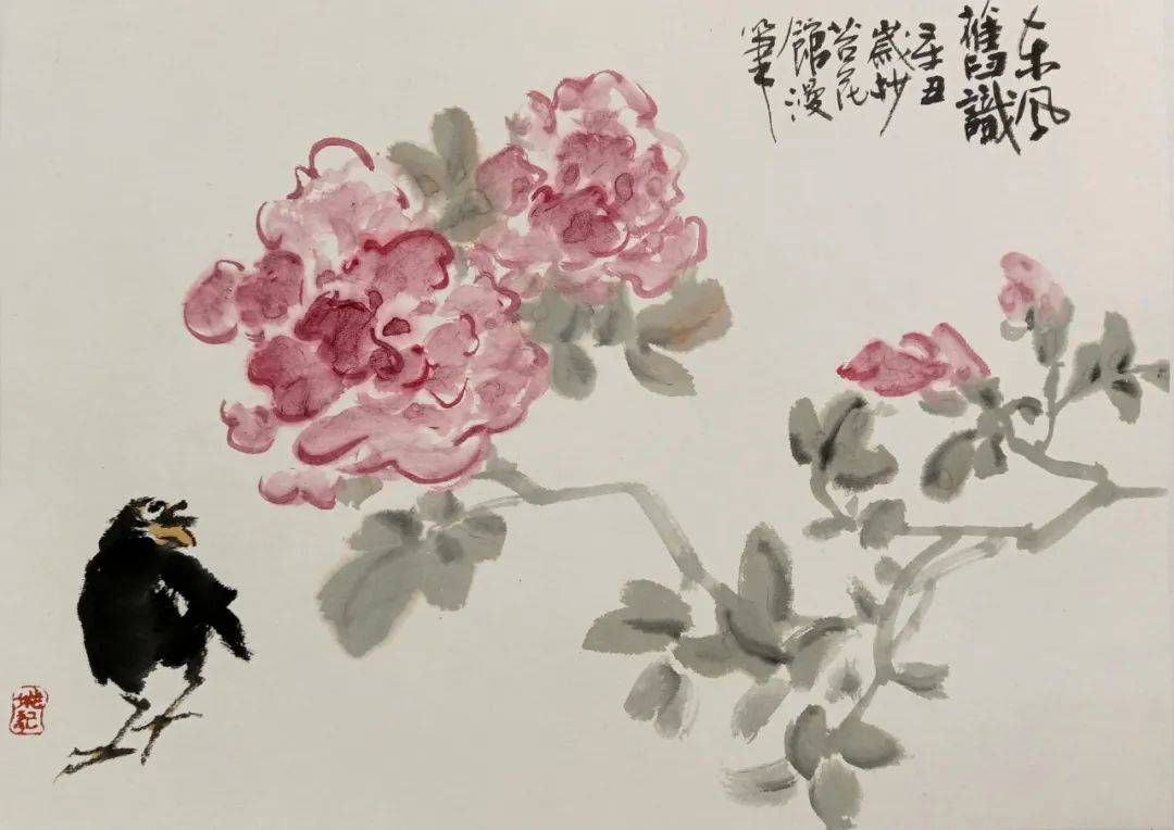 中国画姚文心花鸟小品欣赏