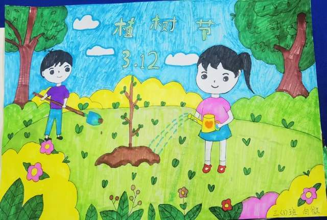 重庆奉节县诗城路小学植树节活动拉开帷幕