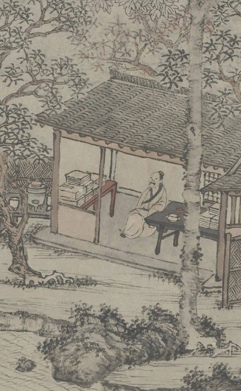 沈周《桂花书屋图》局部到了近代,就有更多的文人曾经在江南居住过了
