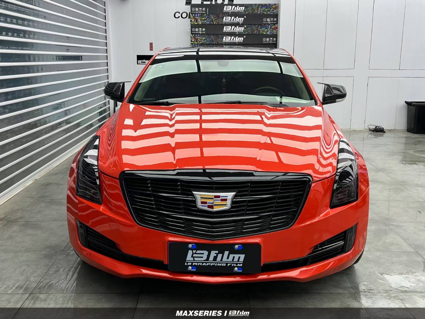 洗浴小王子凯迪拉克ats化身原厂漆熔岩橙改色膜lbfilm