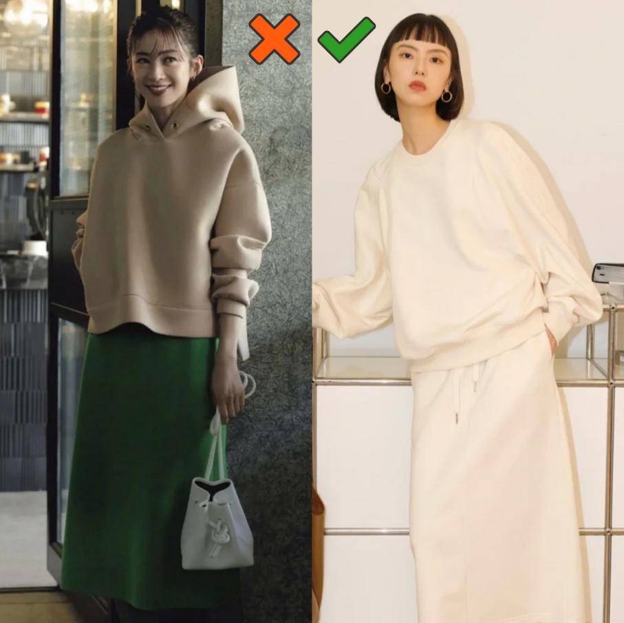 下装 40岁以后的女人，穿卫衣究竟是配“裙”还是配“裤”，搭对才时髦