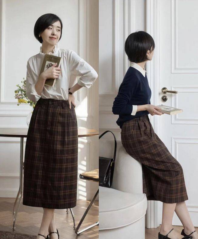 筒裙 这才是40岁女人该有的半裙穿搭:不装嫩也不显老,普通人照搬就美