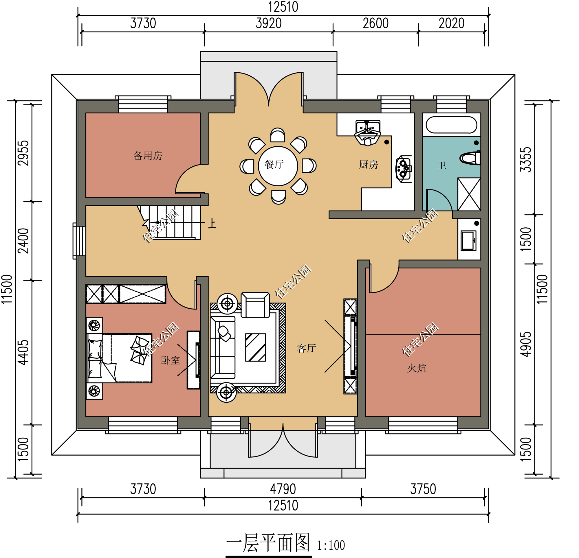 合院别墅户型图平面图图片