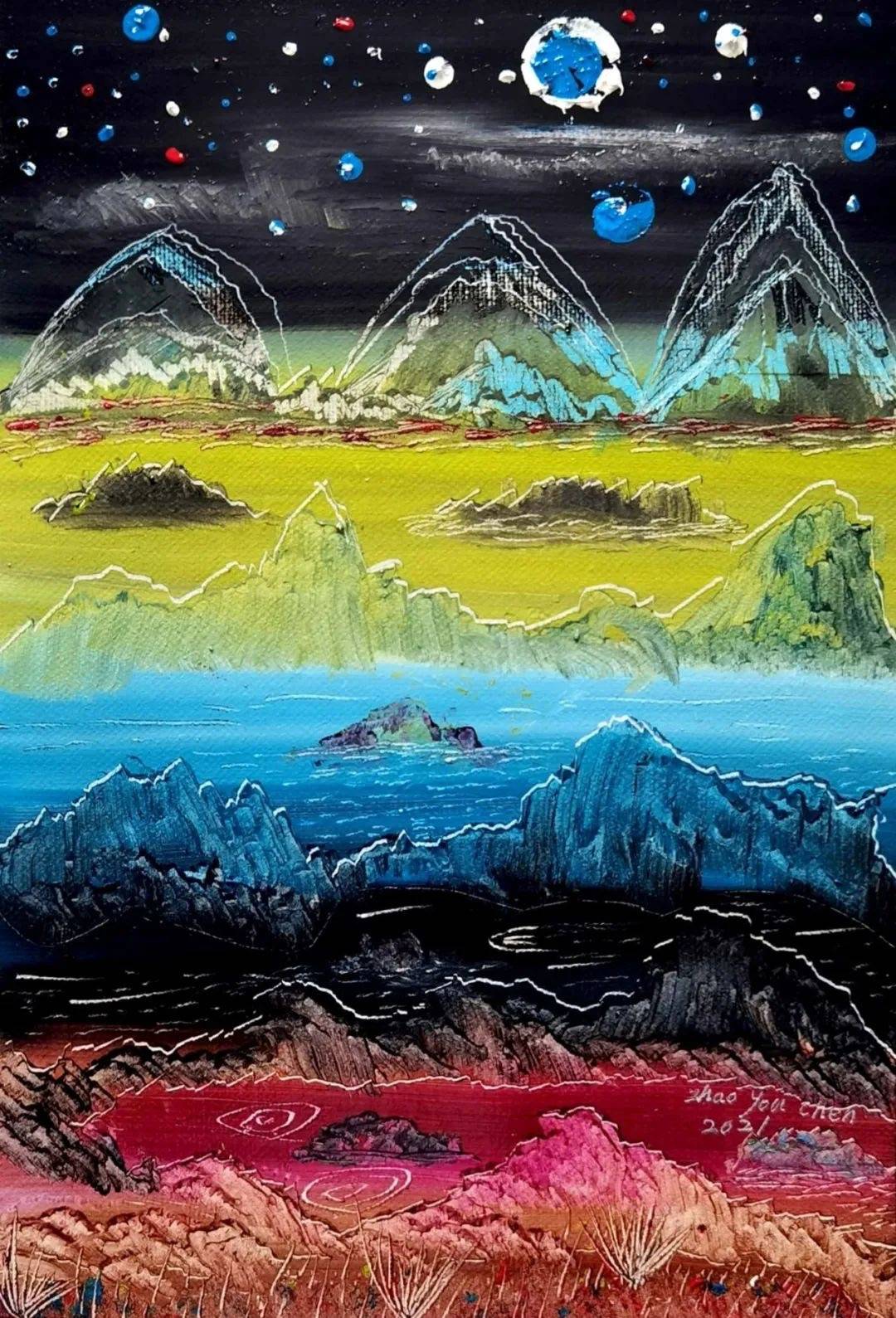 中国艺术视界杂志社社长赵有臣油画作品赏析_黄建南_抽象派_老人家