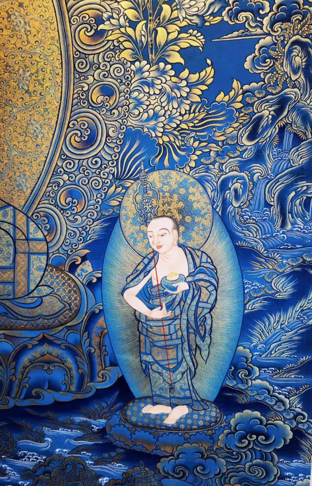 蓝金释迦牟尼唐卡6711097cm