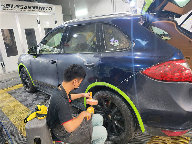 保时捷改色-保时捷卡宴全车喷漆改色"保时捷911深蓝"_搜狐汽车_搜狐网