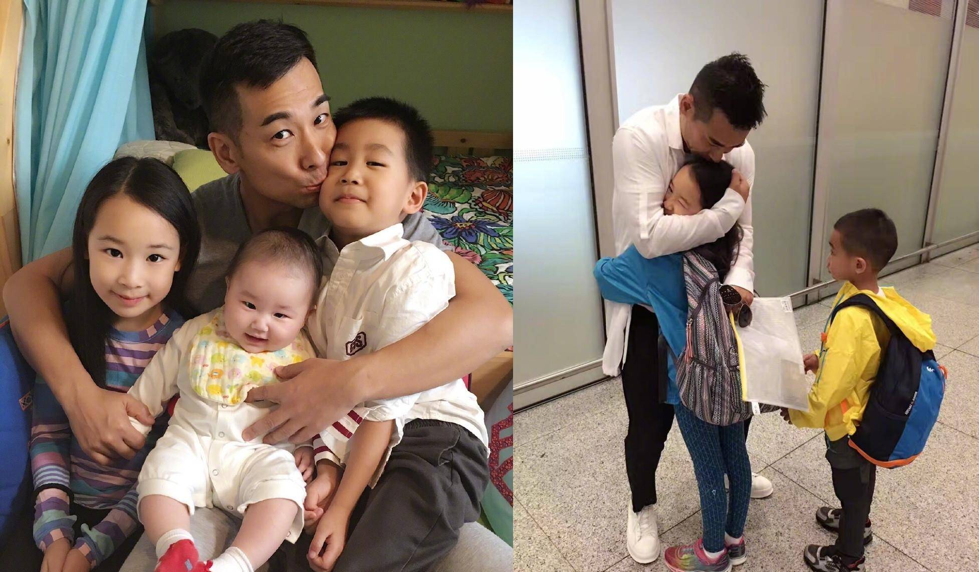 原创赵文卓全家近照娇妻为爱息影11年贤惠持家儿女可爱都像爸