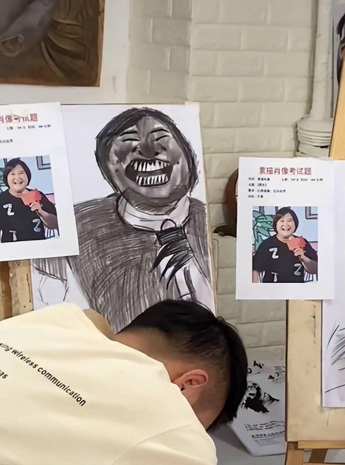 原创还我小岳岳美术生明星素描走红有的栩栩如生有的一言难尽