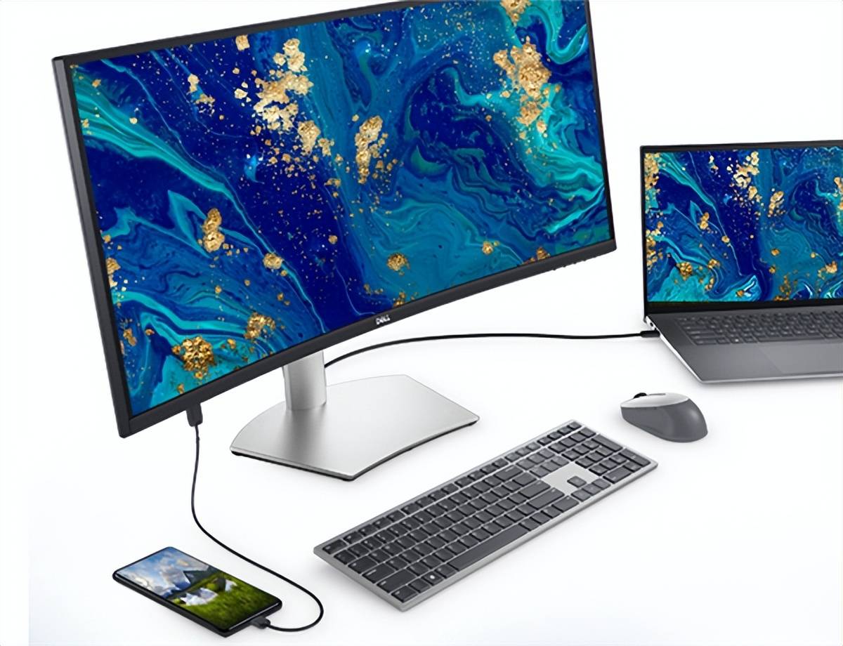 戴尔34寸曲面带鱼屏显示器预售:优势明显_接口_type-c_freesync