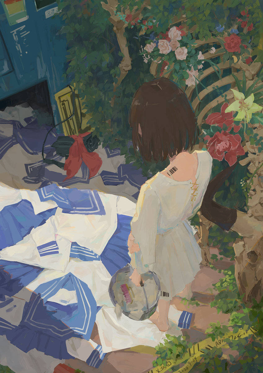 厚涂风格的日系美少女插画擅长用大块面的色彩来概括整体