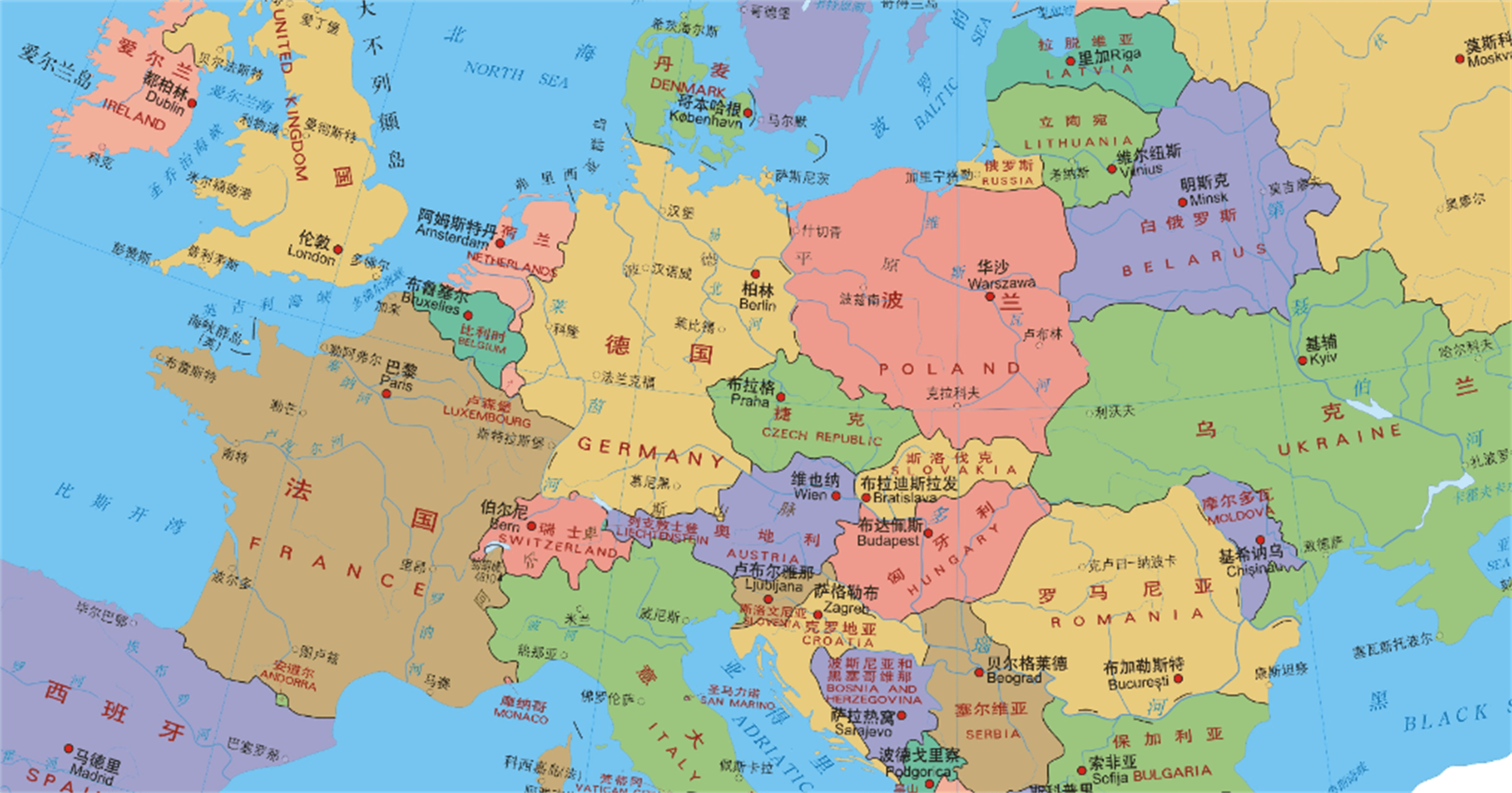 欧洲地图超清版大图图片
