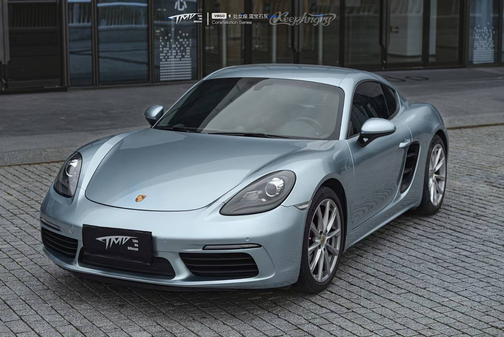 保时捷718tmd潮牌改色膜处女座蓝宝石灰