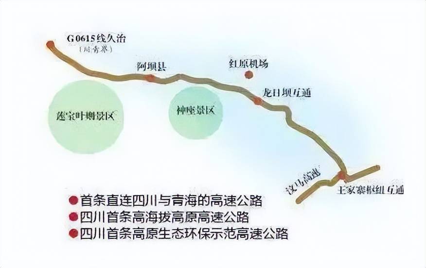 这条高速公路就是久马高速公路,建设于四川境内,起于青海省久治县川青