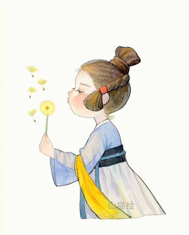 原创q版少女穿上汉服也太萌了吧很多人喜欢第4个而我喜欢第6个