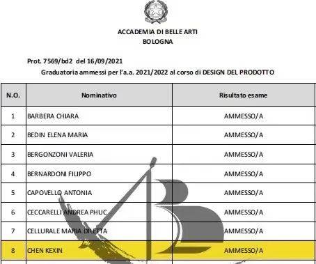 fia艺术留学|意大利留学|唯一录取的中国学生【博洛尼亚美术学院产品设计】