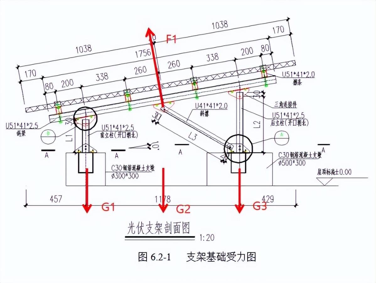 支架增加屋面荷載計算雪荷載線密度計算支架及基礎剖面圖由於內容較多