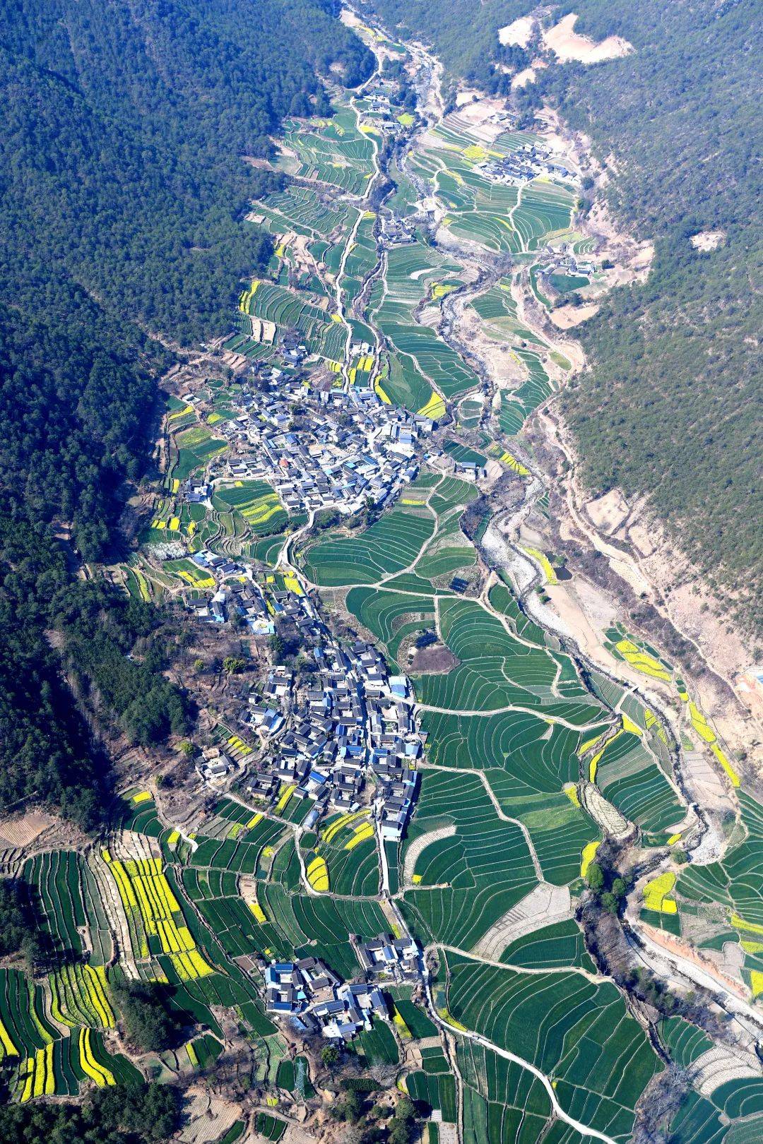 美图高空俯瞰丽江的春天很艳