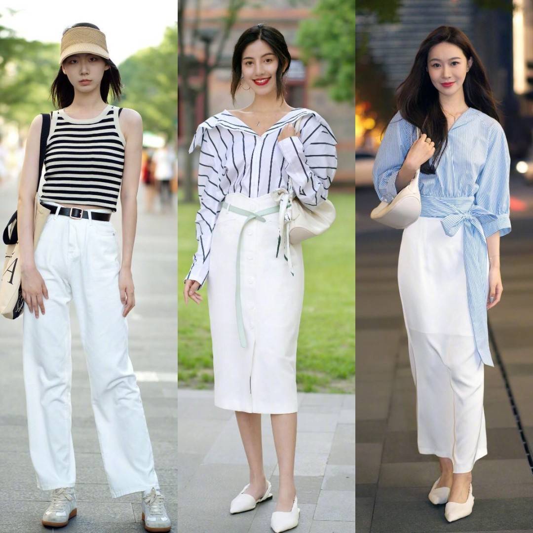 原创入夏穿衣没灵感时尚街拍的白色系穿搭了解一下太潮了