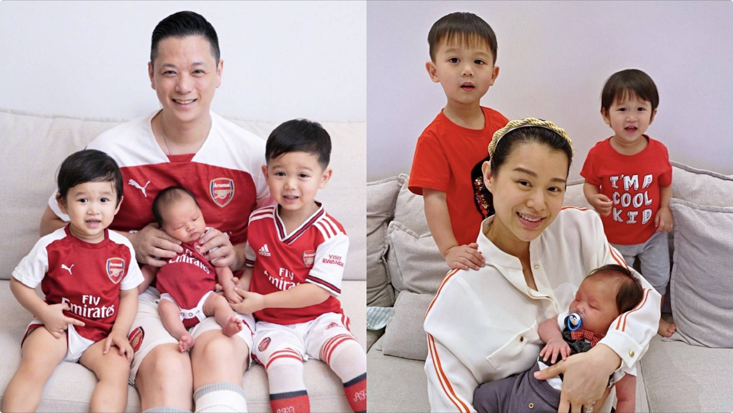 胡杏儿母亲节晒照,怀抱三个儿子笑容幸福,和婆婆牵手像母女_妈妈_孩子