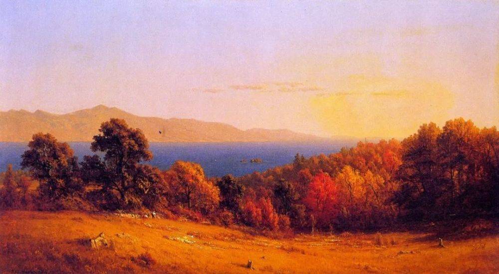 强调光线和柔和的大气场景风景油画波澜壮阔美不胜收