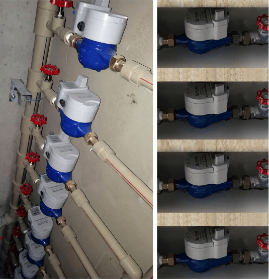 根据公寓户型,需求进行安装,智能水电表的安装工作正在井井有条地进行