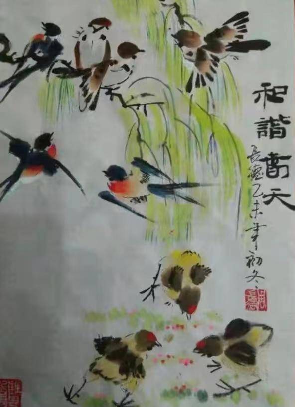 国宾礼书画家—周长德_绘画_写意_花鸟画