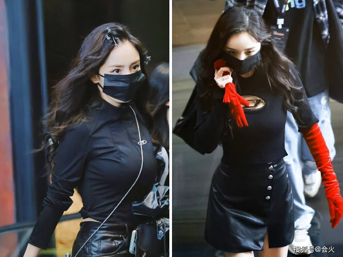 杨幂穿紧身裙录节目!