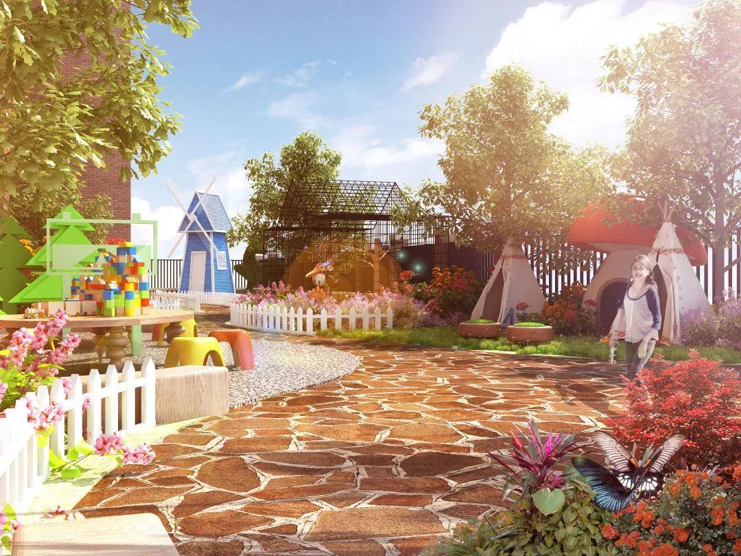 幼儿园中的自然花园