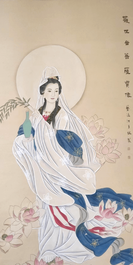美协画家秦小涵,精美工笔画像,极致柔美!_墨涵斋_江苏省_佛教