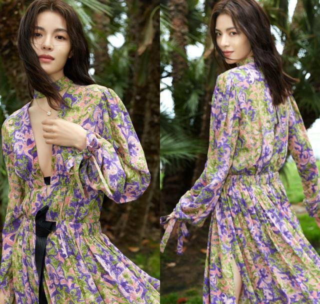 女明星都爱碎花裙:虞书欣变小腰精,钟楚曦秀长腿撞衫关晓彤_李菲儿