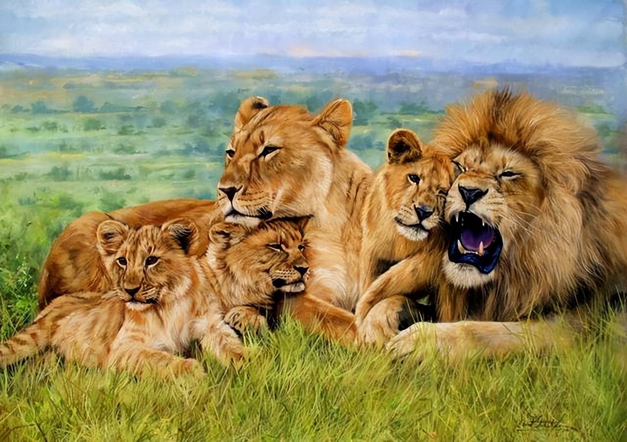 英国画家david stribbling 动物狮子英国画家 david stribbling ,早期