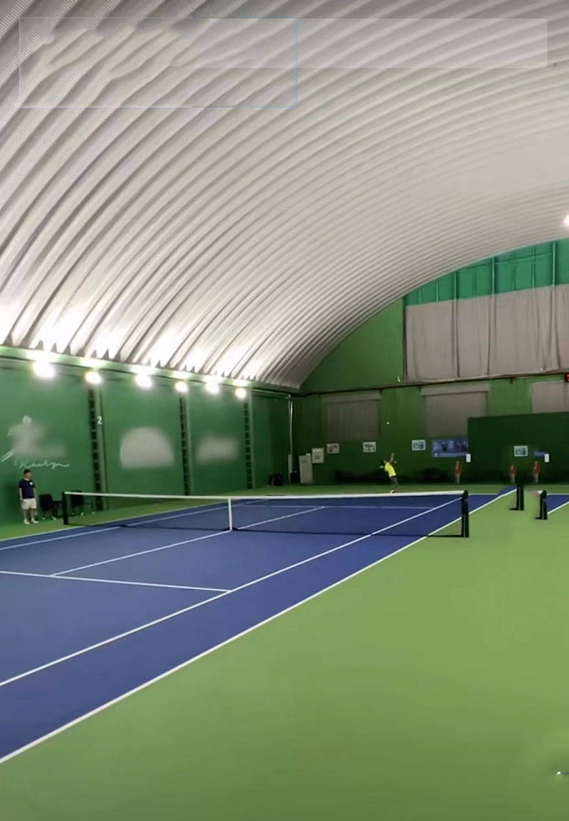 网球场使用拱形波纹钢屋盖的算料