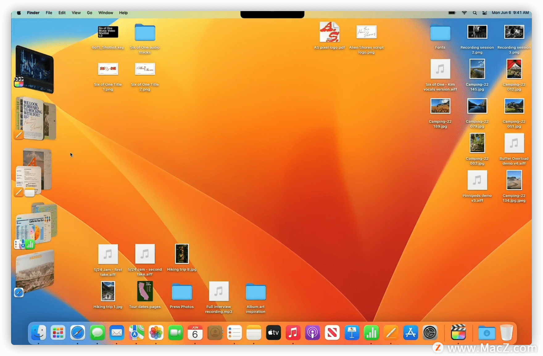 苹果 macOS13 Ventura 新功能台前调度如何使用_Cut_MacBook_桌面上