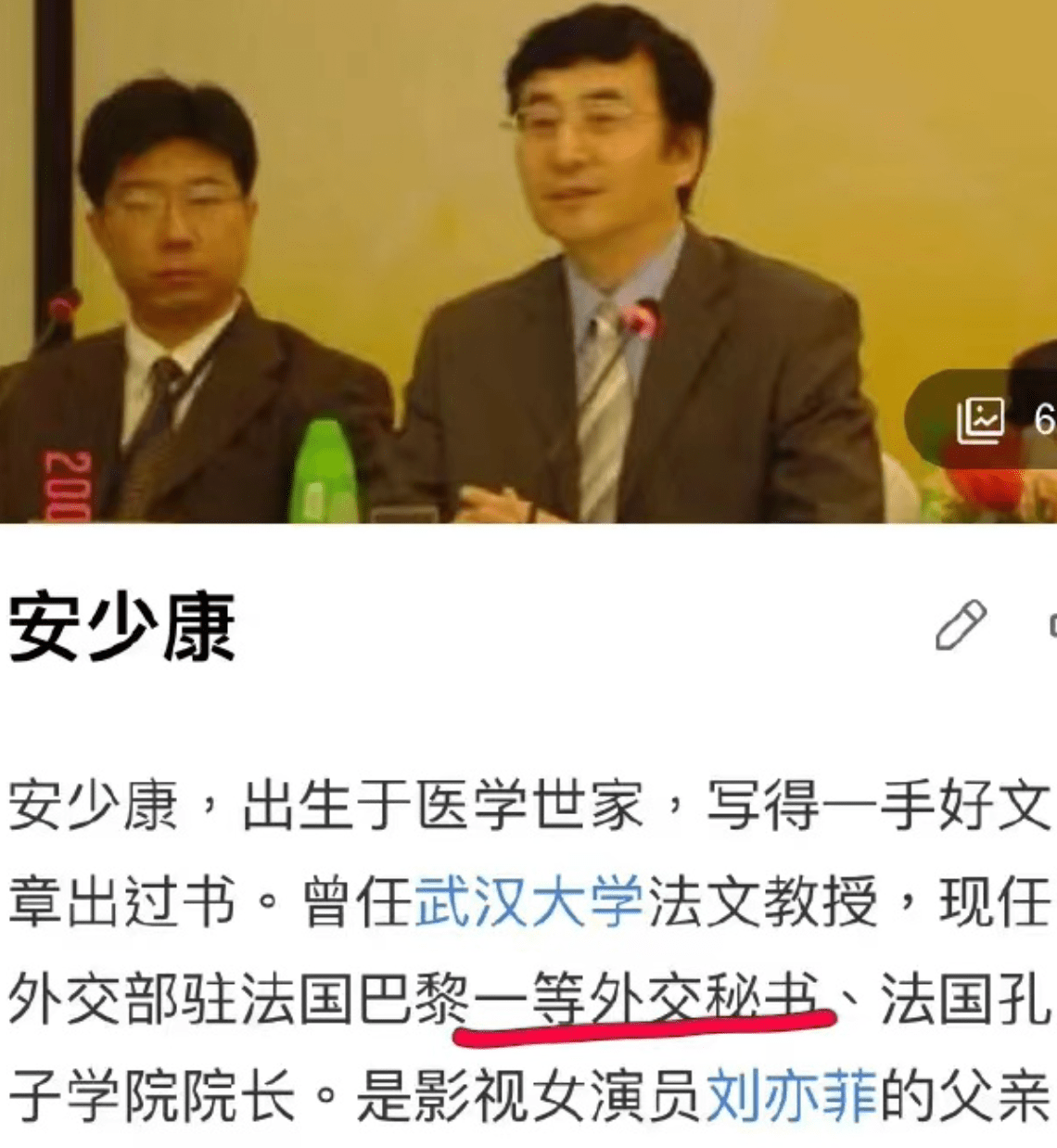 父母这辈都是"文化人":父亲曾任武汉大学法文教授,现任外交部驻法一等
