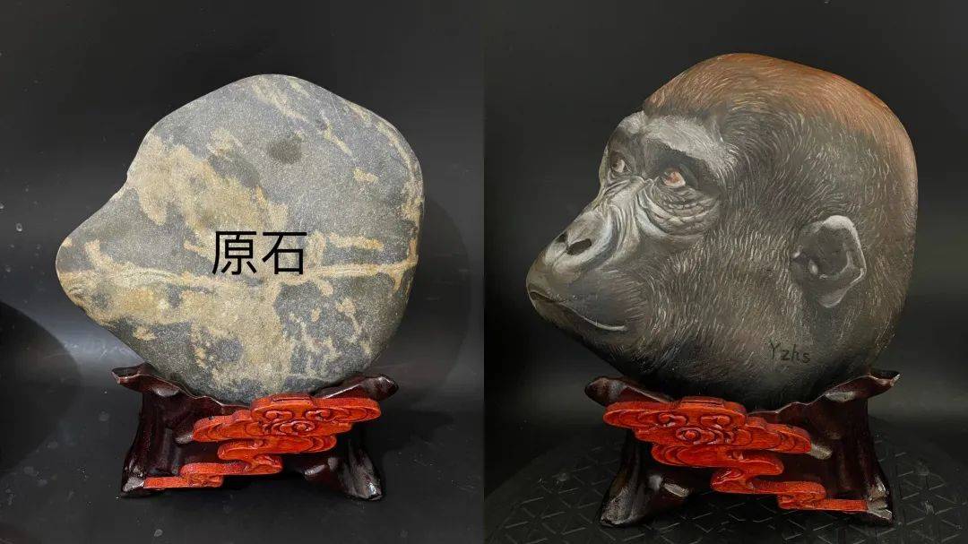 迁安80后才女在滦河石上作画!_杨宝_绘画_石头