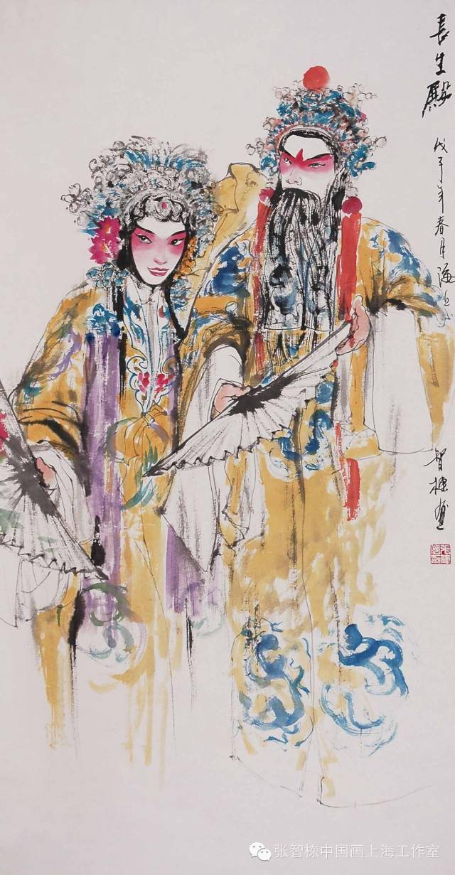 娥眉低吟颦笑浅 | 张智栋早期京剧人物作品欣赏_艺术_中国_国画