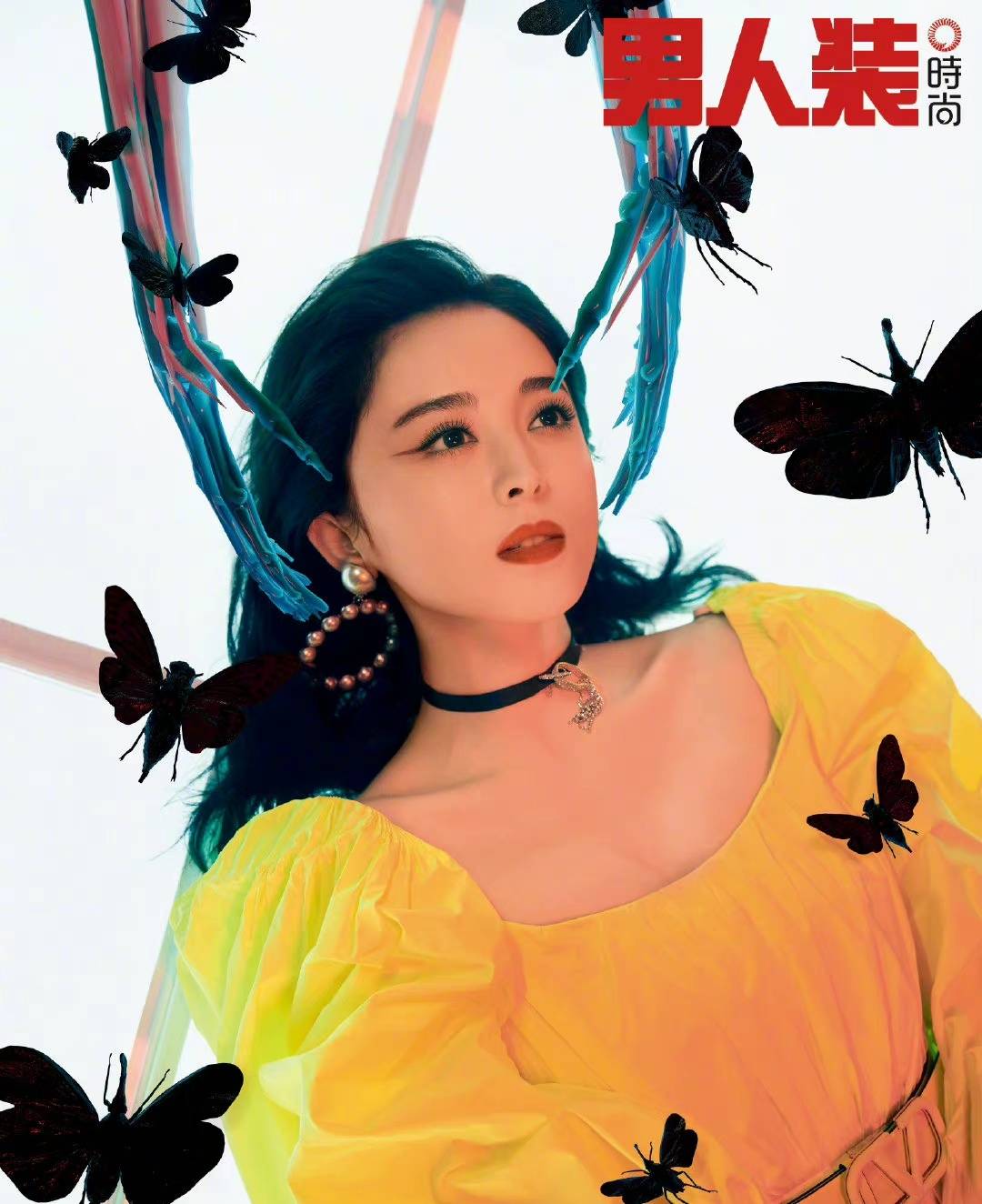 杨幂 ️《MadameFigaro》2018年8月刊，妩媚红唇