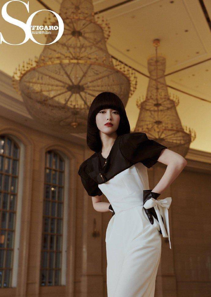 原创唐嫣复古波波头好醒目画面充满质感优雅之余还带出一丝可爱