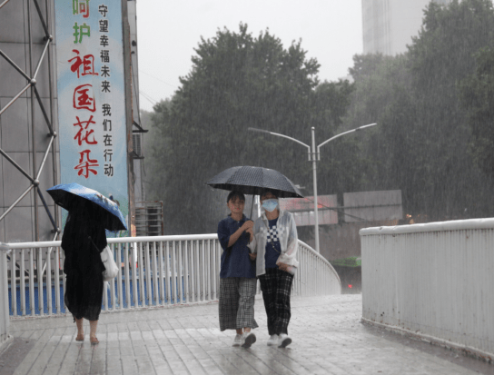 久违的大雨来临记者街头定格雨中城景