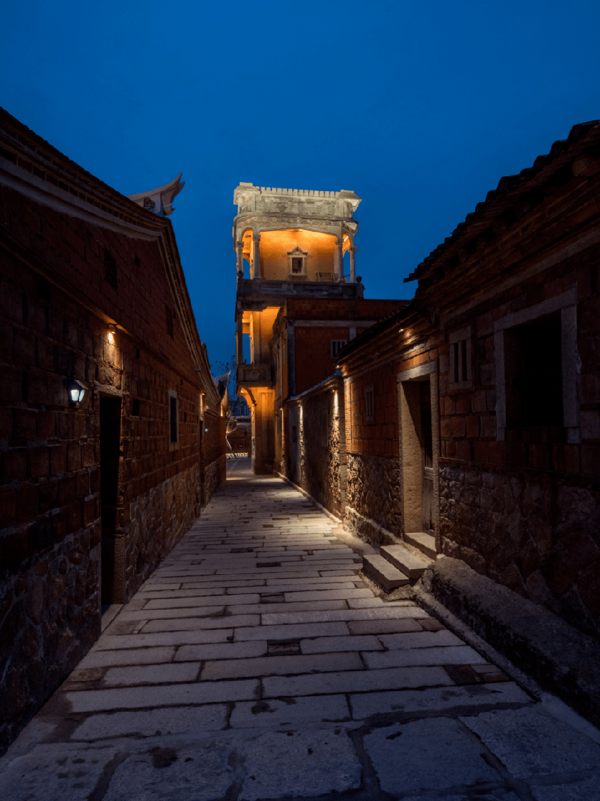 梧林古村落夜景照明设计_建筑群_区域_效果