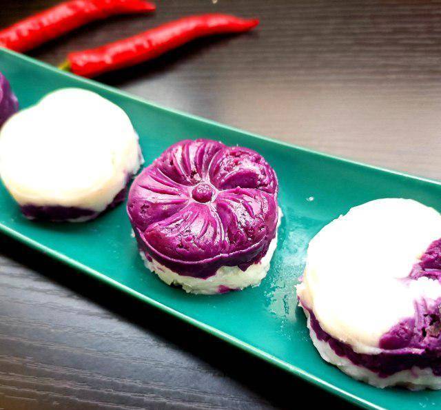 原创紫薯山药泥健脾养胃好吃又好看