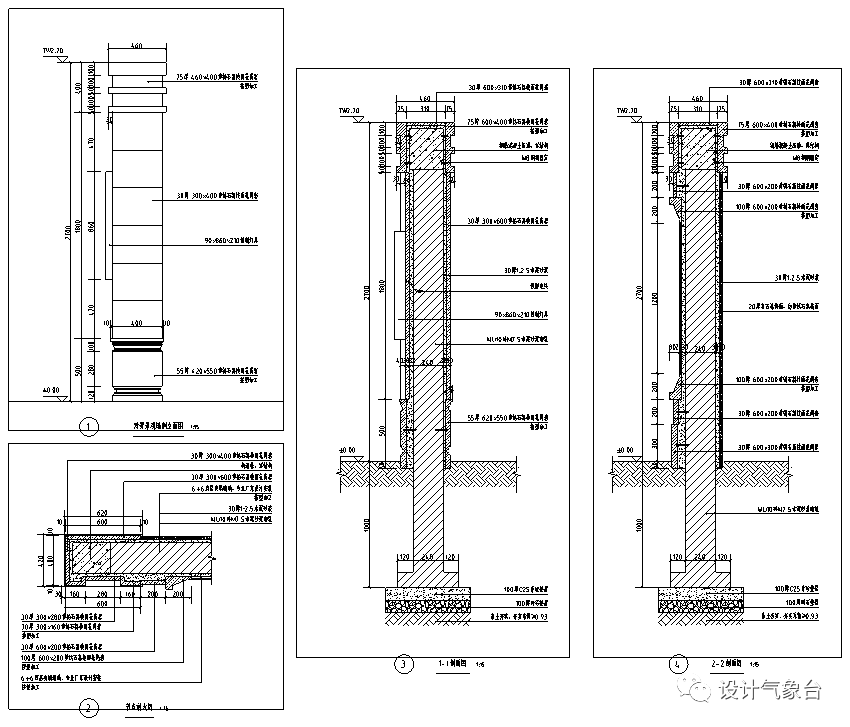 廊亭廊架大门入口花坛花钵围墙栏杆圆凳树池跌水水景儿童乐园雕塑标志
