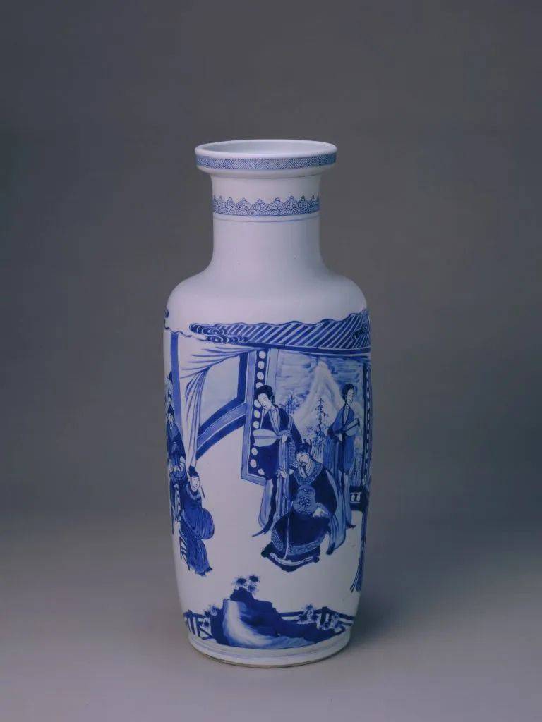 多寶屋】MD101□下図にある□中国古美術陶磁器青花麒麟紋棒槌瓶康煕年