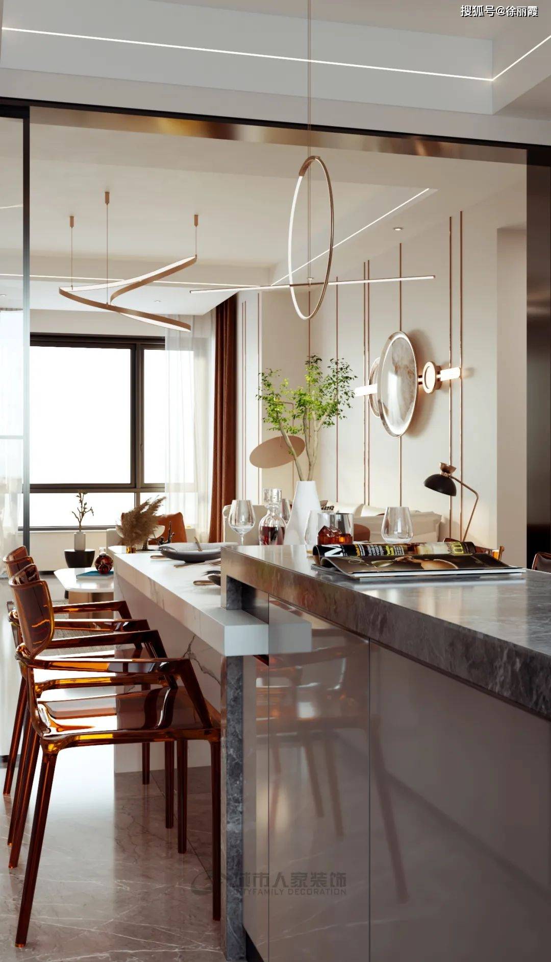 设计效果盛达公馆140平米轻奢风格与家的初次相遇是将生活归还