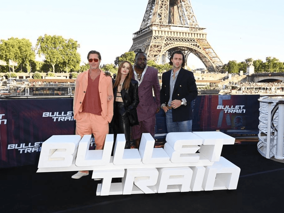 1/5法国巴黎,电影《子弹列车》宣传活动,乔伊-金 (joey king)现身.