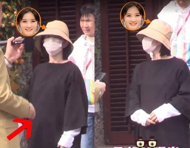 原创谢娜二胎孕相首曝光头戴渔夫帽身穿宽松黑色上衣腹部明显凸起